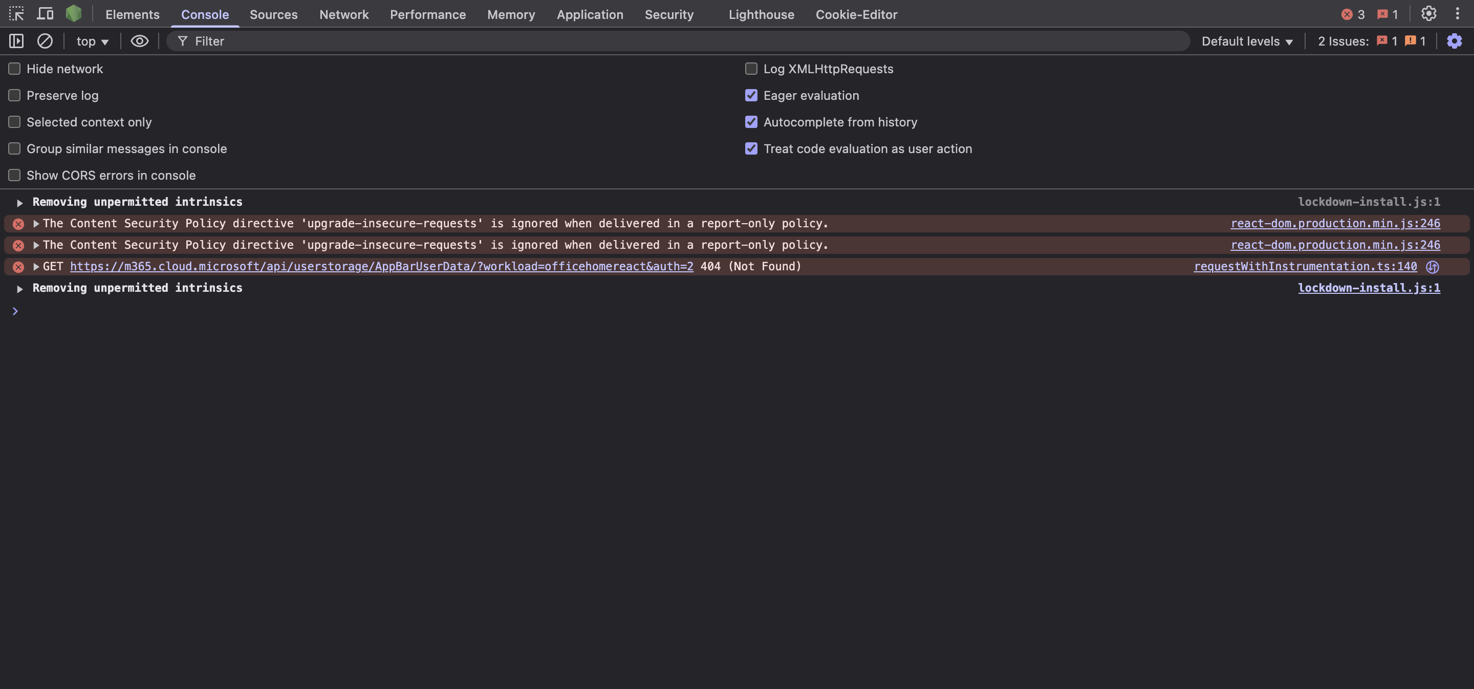 Developer Console Example